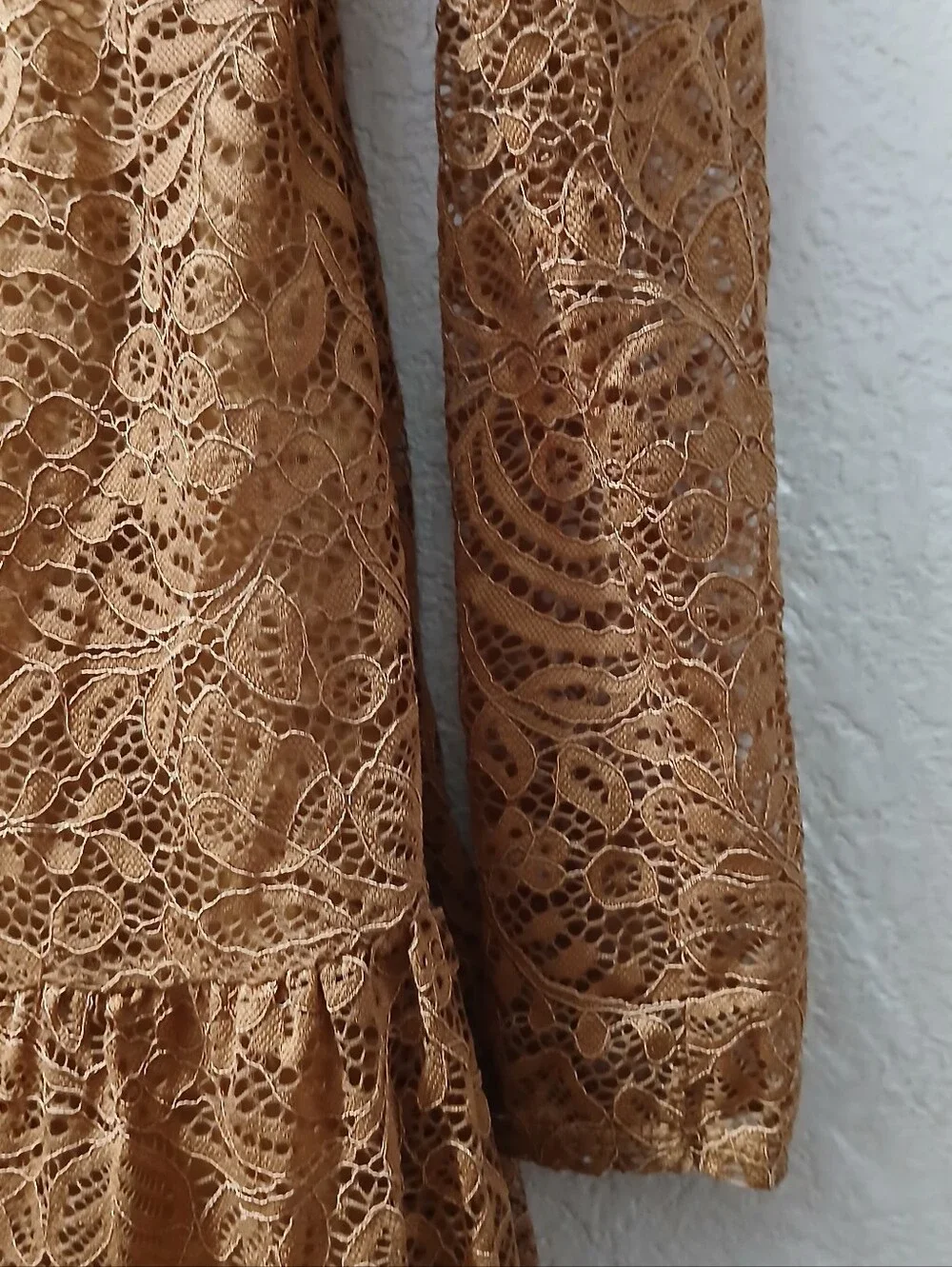 Forever 21 new M Mustard Lace Ruffle Mini Dress